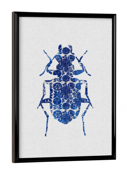 Poster mit schwarzem Rahmen "Blue Beetle I" artboxONE - Natur,Floral,Tiere,Abstrakt,Geometrie