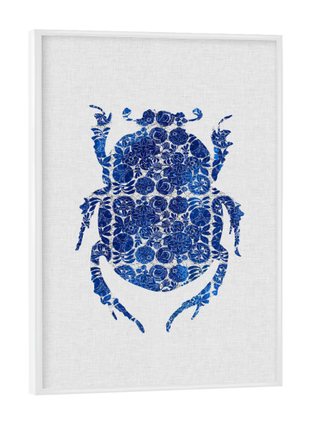 Poster mit weißem Rahmen "Blue Beetle IV" artboxONE - Natur,Floral,Tiere