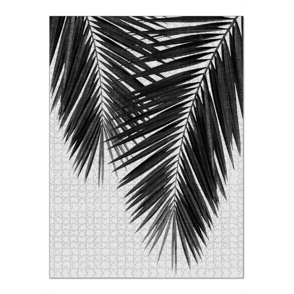 Puzzle Ravensburger "Cohune Palm Black White" artboxONE - Natur,Floral,Abstrakt,Schwarzweiß - Palme,Palmblätter,Schwarzweiß,Cohune - Bild palme