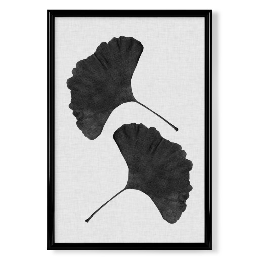 Ginkgo Twins Black White