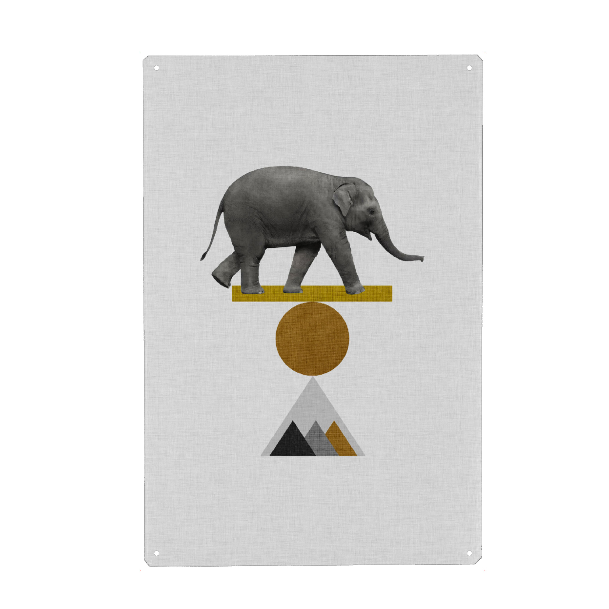 Holzbild "Circus Elephant" artboxONE - Natur,Tiere,Abstrakt,Geometrie