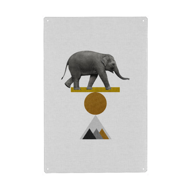 Metall Poster "Circus Elephant" artboxONE - Natur,Tiere,Abstrakt,Geometrie
