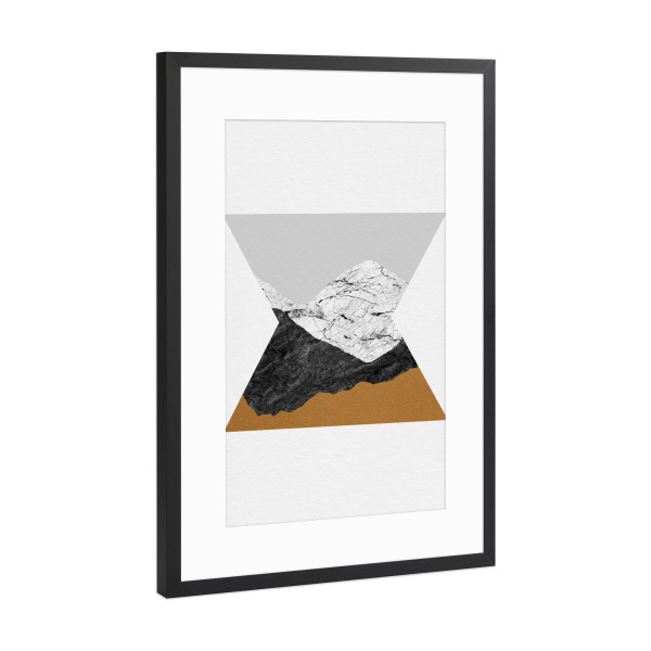 Poster mit Rahmen Schwarz (Metallic) "Marble Twin Trapezium" artboxONE - Natur,Abstrakt,Geometrie,Marmor