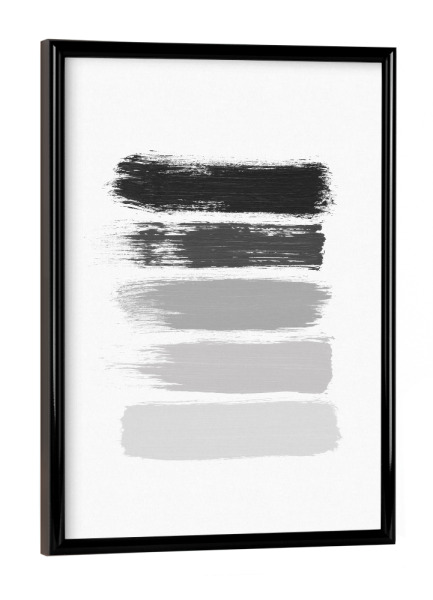 Poster mit schwarzem Rahmen "5 Shades Brushes" artboxONE - Abstrakt,Geometrie