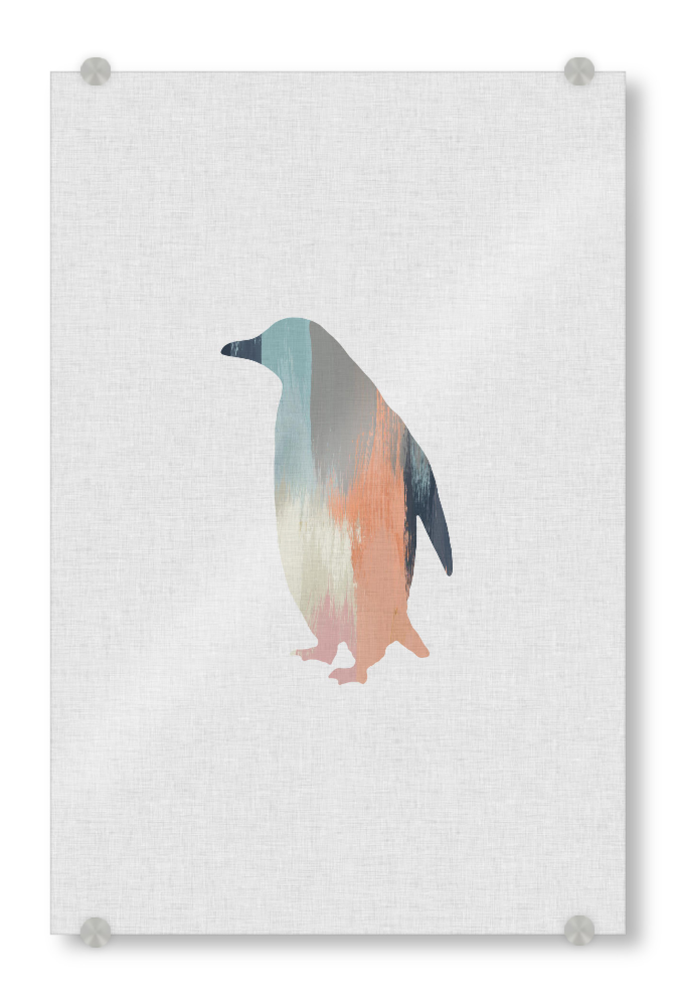 Acrylglasbild "Brushed Penguin" artboxONE - Natur,Tiere,Abstrakt