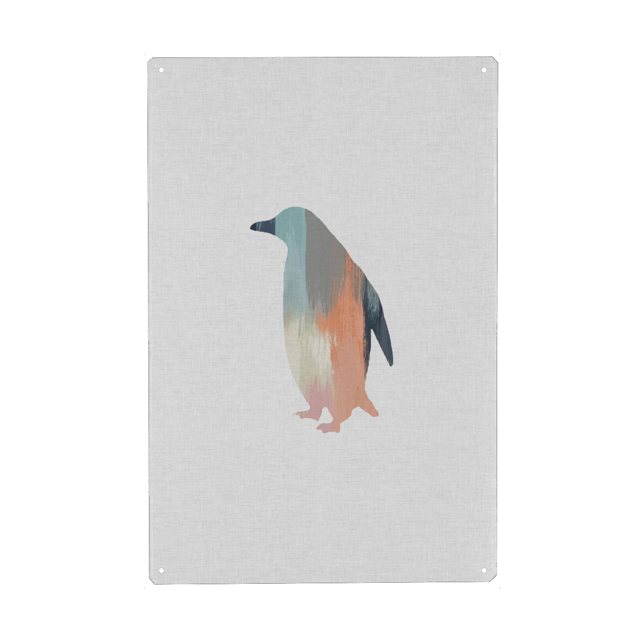 Metall Poster "Brushed Penguin" artboxONE - Natur,Tiere,Abstrakt