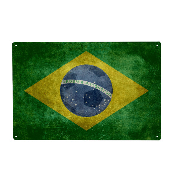 Holzbild "Flag of Brazil" artboxONE - Reise,Sport / Fußball - Brazilien,Flagge,Fahne,Rio,Olympia