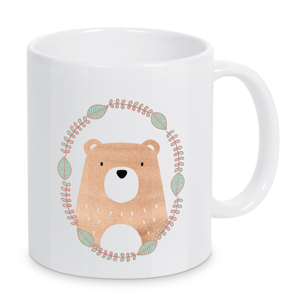 Tasse "Kleiner Bär mit Kranz" artboxONE - Natur,Für Kinder,Tiere,Comic