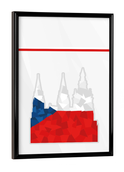 Poster mit schwarzem Rahmen "Europa Tschechien" artboxONE - Reise,Sport / Fußball - Em,Fußball,Weltmeister,Wanderlust,Länder