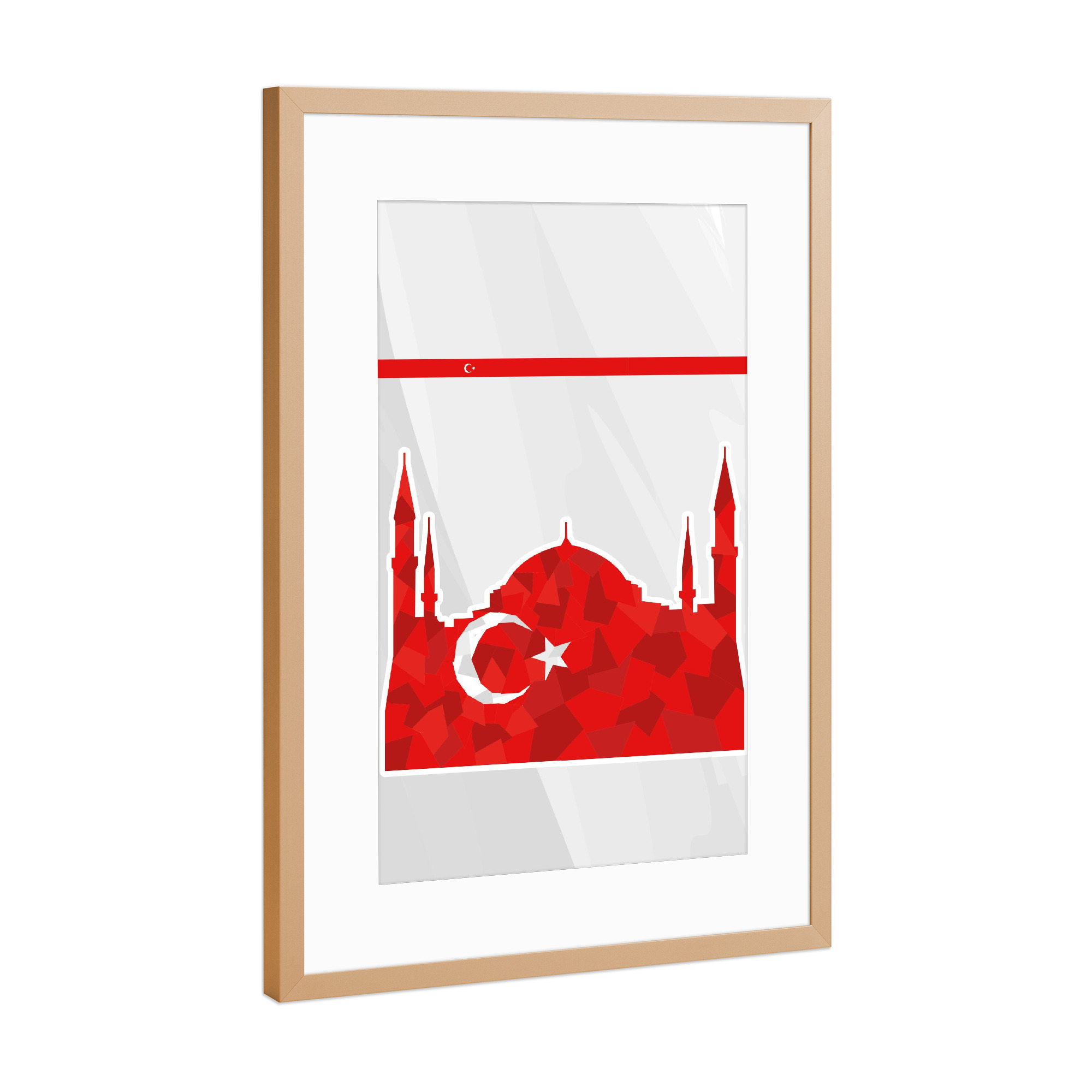 Poster mit Rahmen Kupfer "Türkei" artboxONE - Reise,Sport / Fußball - Em,Fußball,Weltmeister,Wanderlust,Länder,Europa
