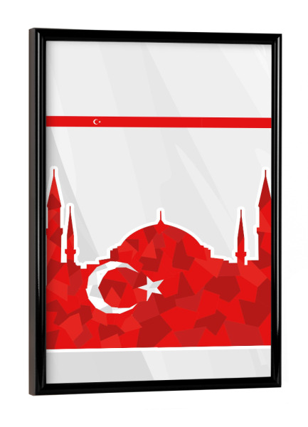 Poster mit schwarzem Rahmen "Türkei" artboxONE - Reise,Sport / Fußball - Em,Fußball,Weltmeister,Wanderlust,Länder,Europa