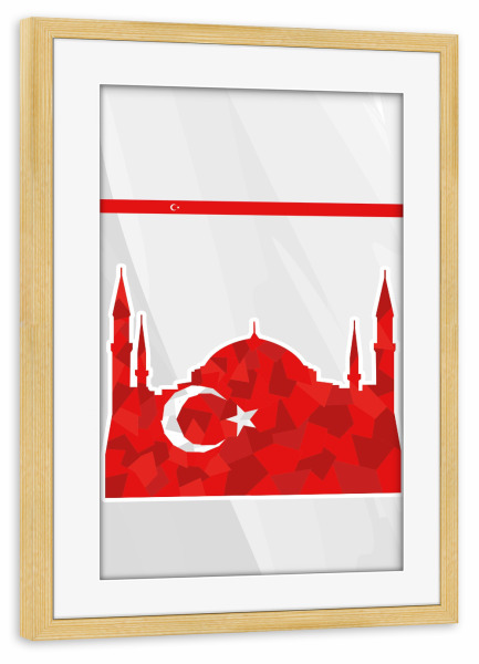 Poster mit Rahmen kiefer "Türkei" artboxONE - Reise,Sport / Fußball - Em,Fußball,Weltmeister,Wanderlust,Länder,Europa