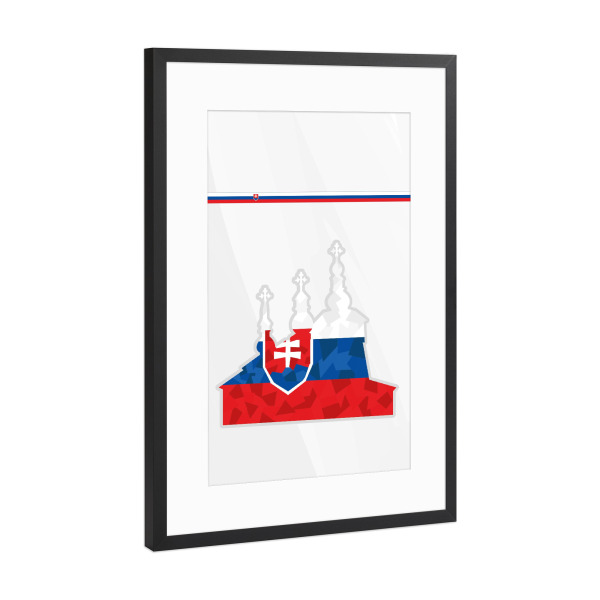 Poster mit Rahmen Schwarz (Metallic) "Slowakei" artboxONE - Reise,Sport / Fußball - Em,Fußball,Weltmeister,Wanderlust,Länder