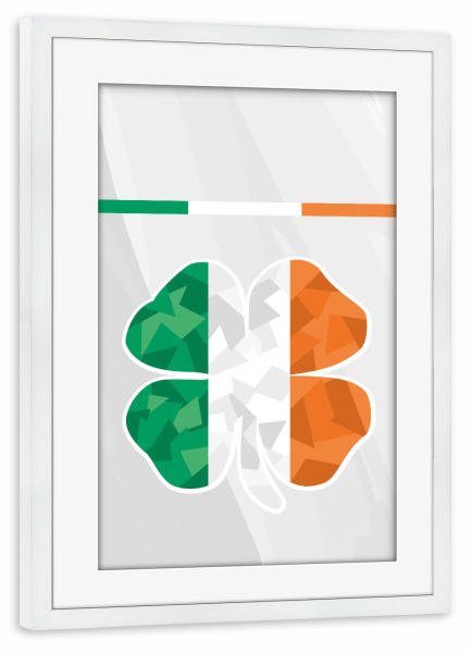 Poster mit Rahmen weiß "Europa Irland" artboxONE - Reise,Sport / Fußball - Em,Fußball,Weltmeister,Wanderlust,Länder