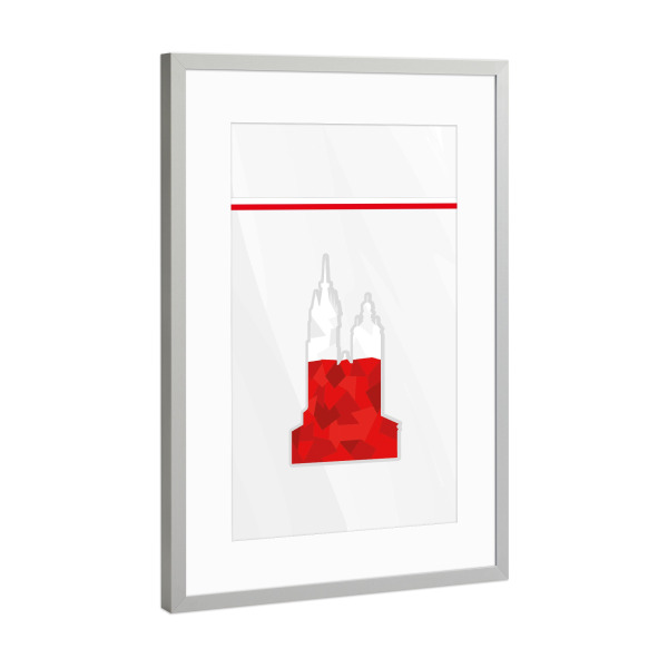 Poster mit Rahmen Silber "Europa Polen" artboxONE - Reise,Sport / Fußball - Em,Fußball,Weltmeister,Wanderlust,Länder