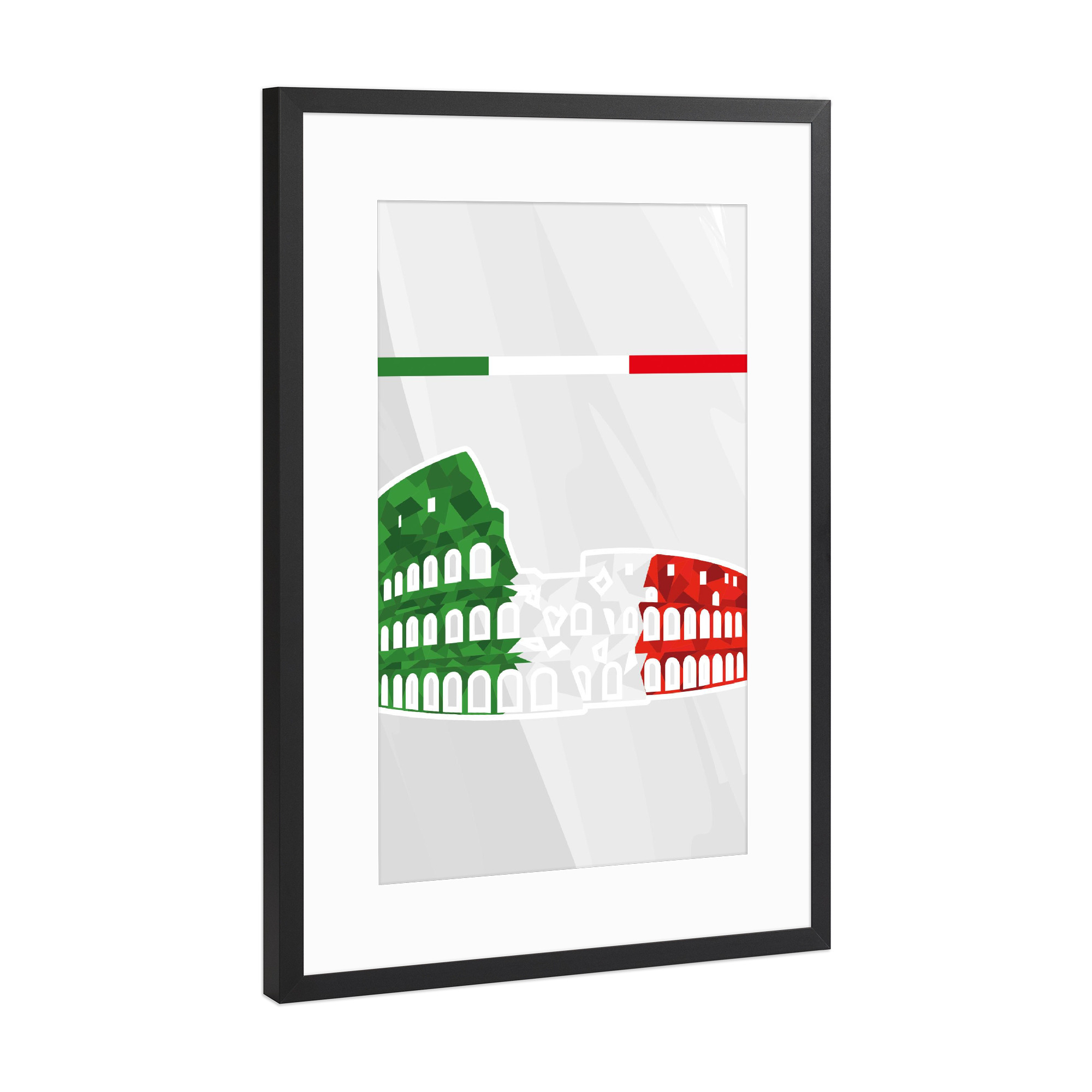Poster mit Rahmen Schwarz (Metallic) "Europa Italien" artboxONE - Reise,Sport / Fußball - Em,Fußball,Weltmeister,Wanderlust,Länder