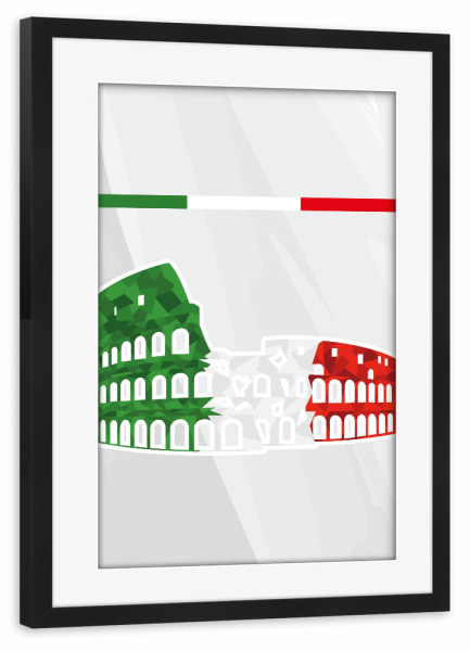 Poster mit Rahmen schwarz "Europa Italien" artboxONE - Reise,Sport / Fußball - Em,Fußball,Weltmeister,Wanderlust,Länder
