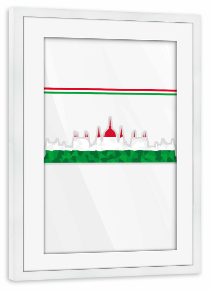 Poster mit Rahmen weiß "Europa Ungarn" artboxONE - Reise,Sport / Fußball - Em,Fußball,Weltmeister,Wanderlust,Länder