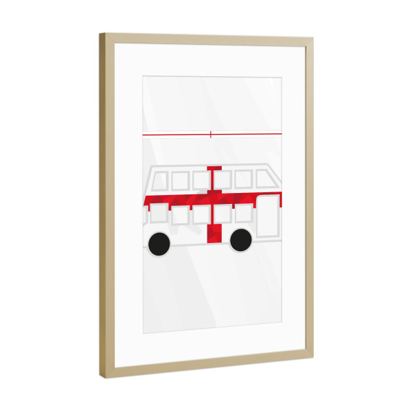Poster mit Rahmen Gold "Europa England" artboxONE - Reise,Sport / Fußball - Em,Fußball,Weltmeister,Wanderlust,Länder,Uk,United kingdom