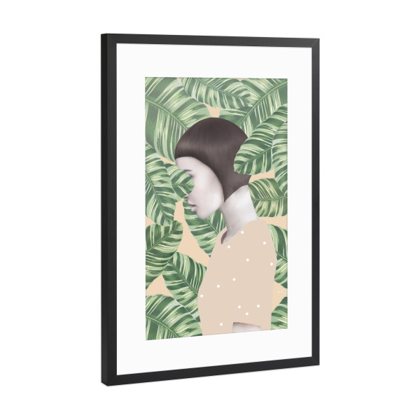 Poster mit Rahmen Schwarz (Metallic) "Flora" artboxONE - Floral,Abstrakt,Menschen