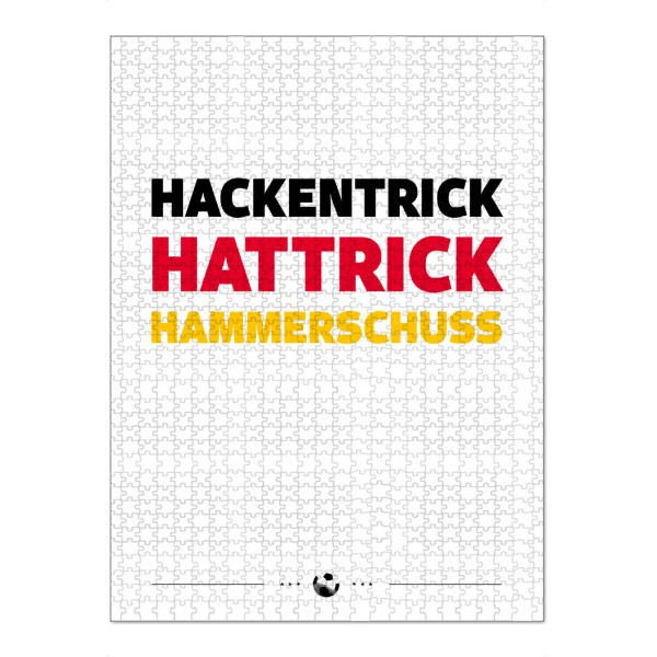 Puzzle Ravensburger "Hackentrick" artboxONE - Typografie,Sport / Fußball - Hattrick,Hammerschuss,Tor,Spruch,Em,Fussball,Deutschland,National,Soccer