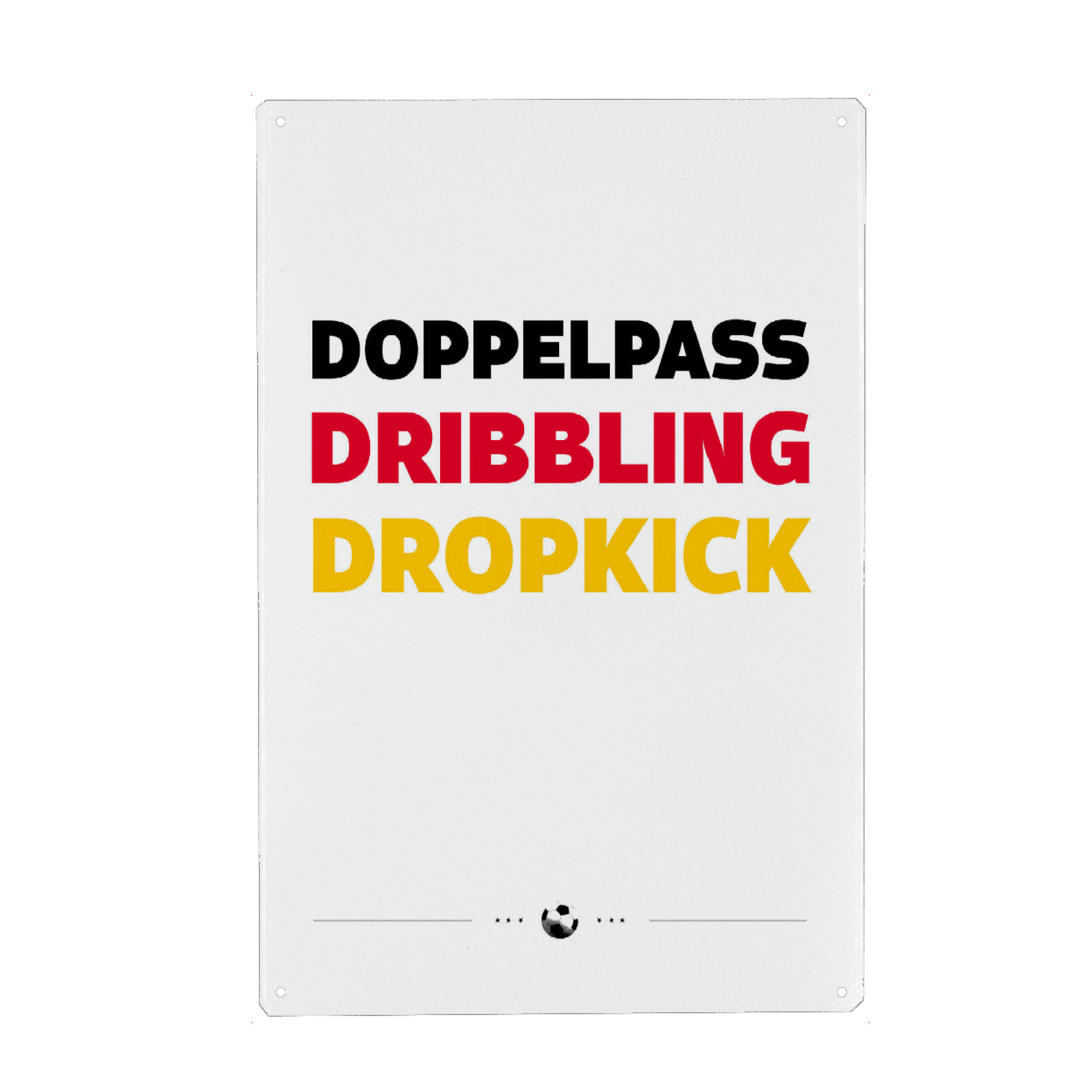Metall Poster "Doppelpass" artboxONE - Typografie,Sport / Fußball - Fußball,Dribbling,Dropkick,Deutschland,Em,Soccer,Fussball - Blechschild