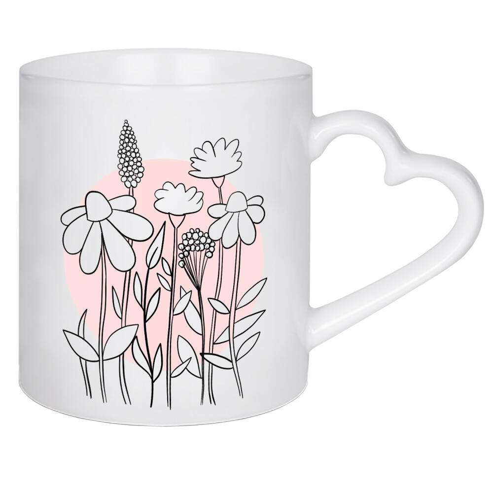 Herztasse "Wildflower Bloom Rosé" artboxONE - Natur,Floral,Abstrakt,Geometrie