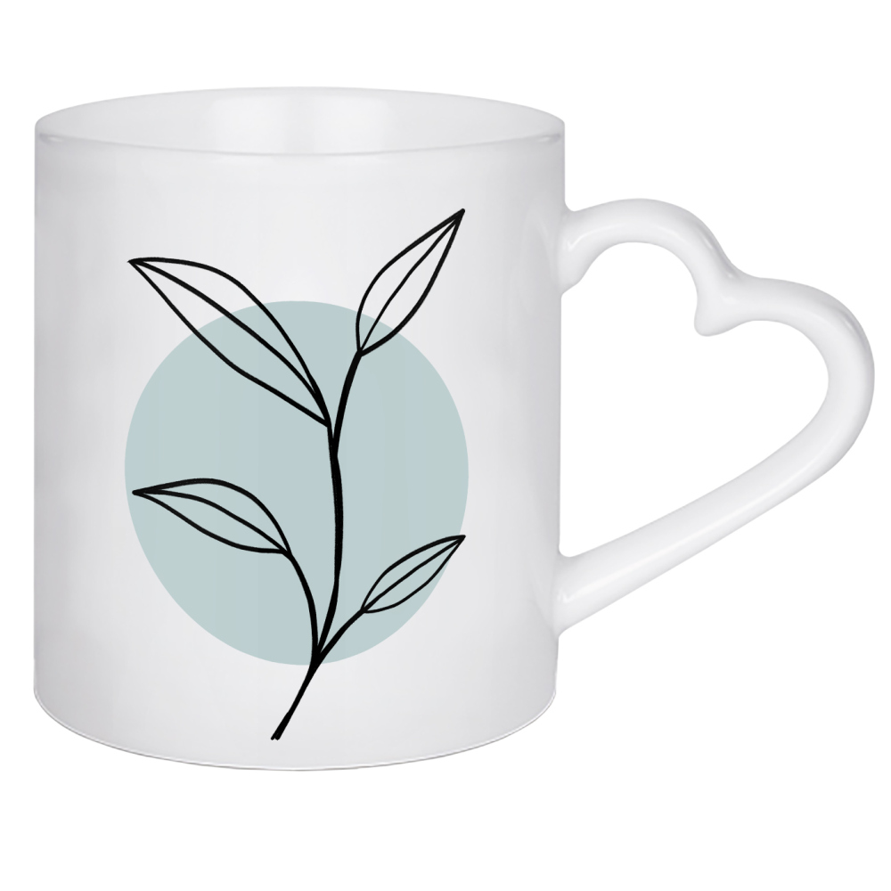 Herztasse "First leaves" artboxONE - Natur,Floral,Abstrakt,Geometrie