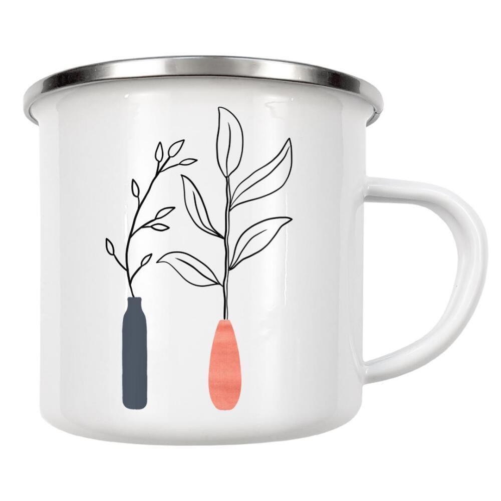 Emaille Tasse "Wild Branch Vase" artboxONE - Natur,Floral,Abstrakt,Geometrie