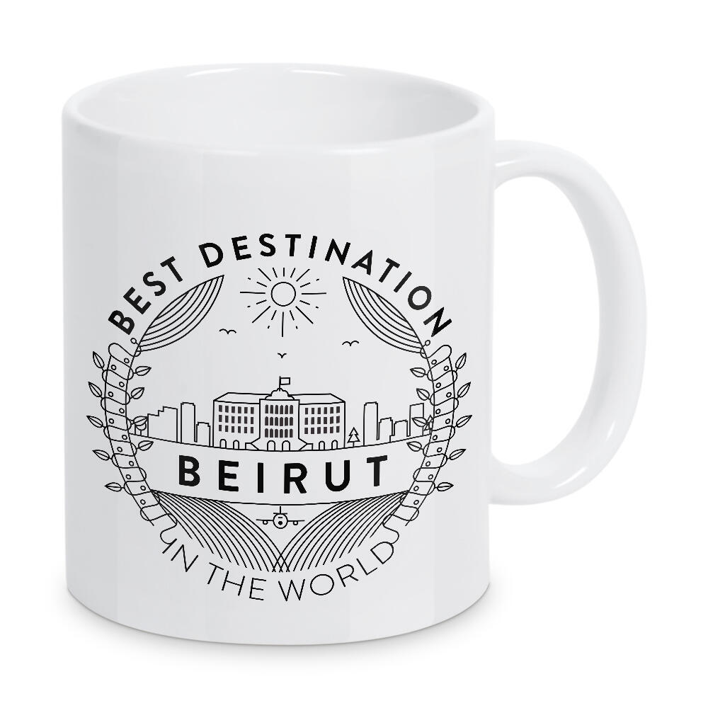 Tasse "Beirut-Abzeichen" artboxONE - Reise,Schwarzweiß