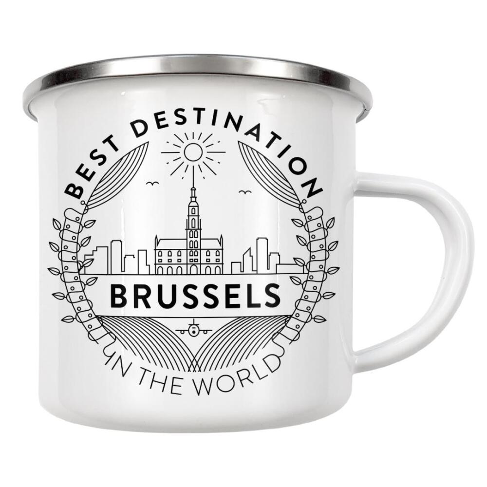 Emaille Tasse "Brüsseler Abzeichen" artboxONE - Städte,Reise