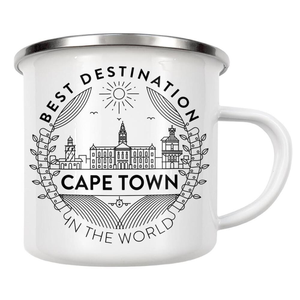 Emaille Tasse "Cape Town Badge" artboxONE - Städte,Reise