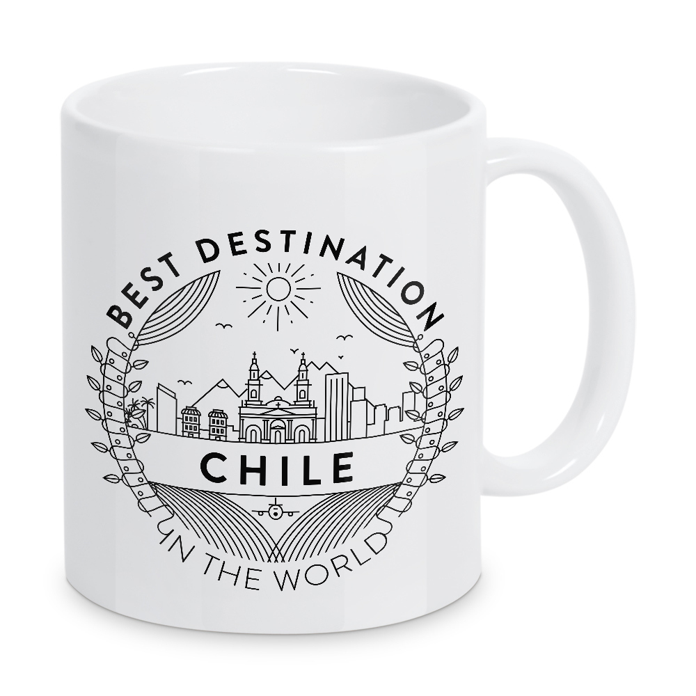 Tasse "Chile-Abzeichen" artboxONE - Städte,Reise,Schwarzweiß