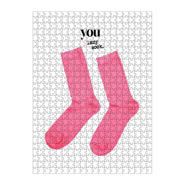 Puzzle Ravensburger "You Lazy Sock" artboxONE - Typografie - Typo,Schriftzug,Grafisch,Denglish,Grafik,Lustig,Lustig,Sprüche,Socken,Socken