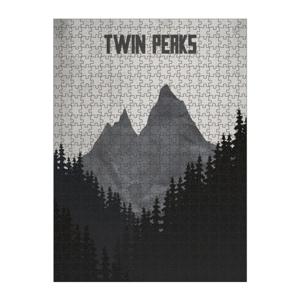 Puzzle Ravensburger "Twin Peaks" artboxONE - Typografie,Schwarzweiß - Wald,Berge,Mountain,Bäume - Bild wald