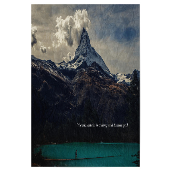 Poster "The Mountain is Calling" artboxONE - Typografie,Natur,Reise