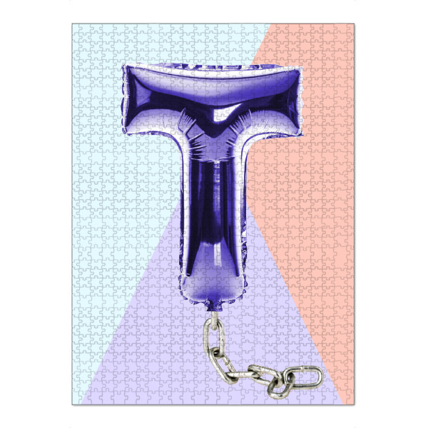 Puzzle Ravensburger "T for Terrific" artboxONE - Typografie - T,T,Letter,Buchstabe,Kette,Chain,Funny,Balloon,Ballon - Bild T