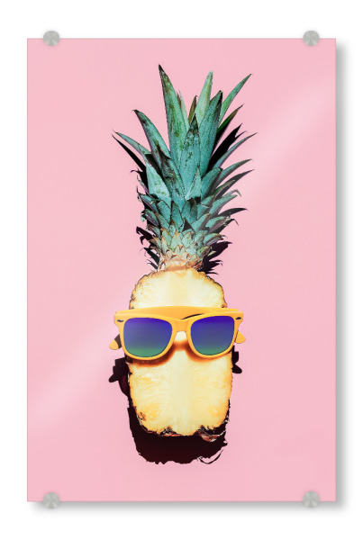 Acrylglasbild "Sunny Pineapple" artboxONE - Essen & Trinken,Fiktion,Festivals