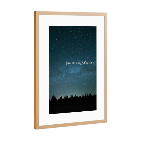 Poster mit Rahmen Kupfer "Sky Full of Stars" artboxONE - Typografie,Liebe