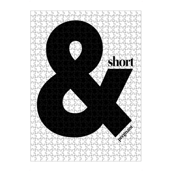 artboxONE Puzzle "Short And Pregnant" artboxONE - Typografie,Schwarzweiß - Typo,Beschriftung,Grafisch,Denglish,Grafik,Lustig,Lustig,Rock,Roll