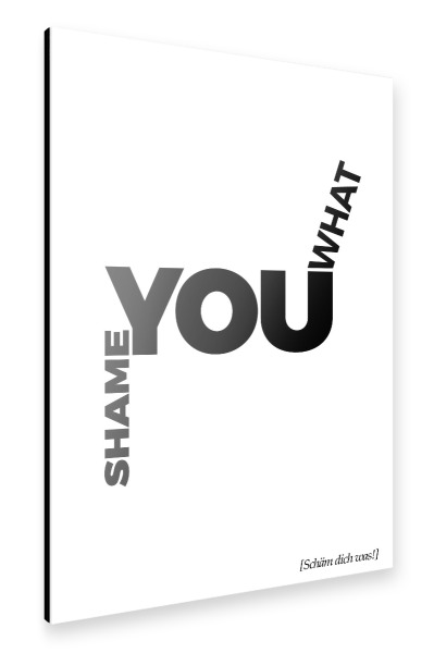Alu-Dibond "Shame You What" 30x20 cm artboxONE