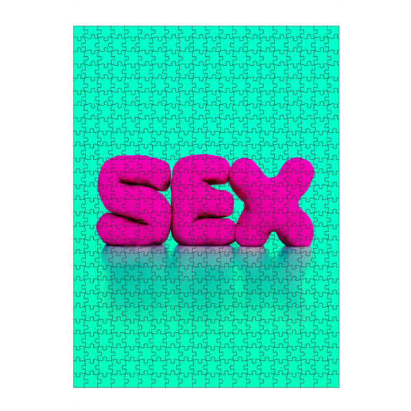 Puzzle Ravensburger "Sex Sells" artboxONE - Typografie - Schwul,Gay,Penis,Cock,Sausage,Wurst,Pride - Bild schwul