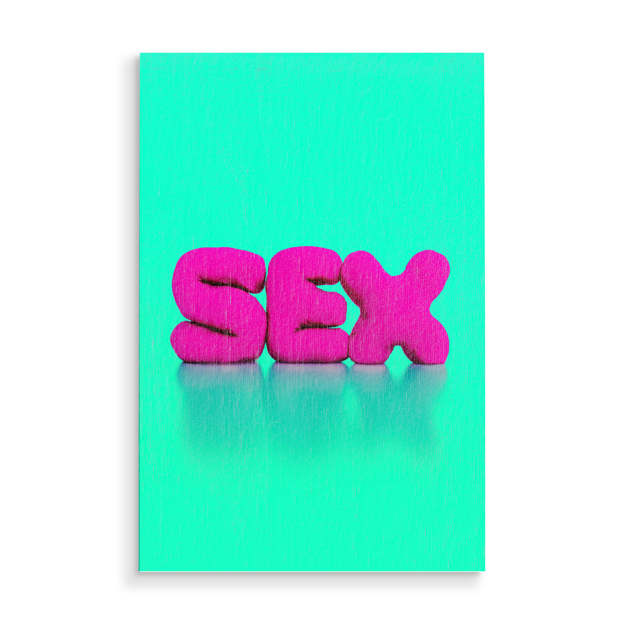 Holzbild "Sex Sells" artboxONE - Typografie - Schwul,Gay,Penis,Cock,Sausage,Wurst,Pride
