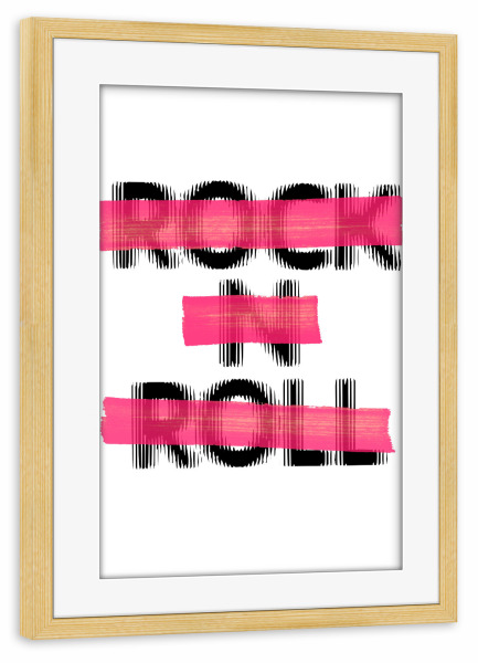Poster mit Rahmen kiefer "Rockini Roll" artboxONE - Typografie - Typo,Lettering,Grafisch,Denglish,Graphic,Funny,Lustig,Rock,Roll