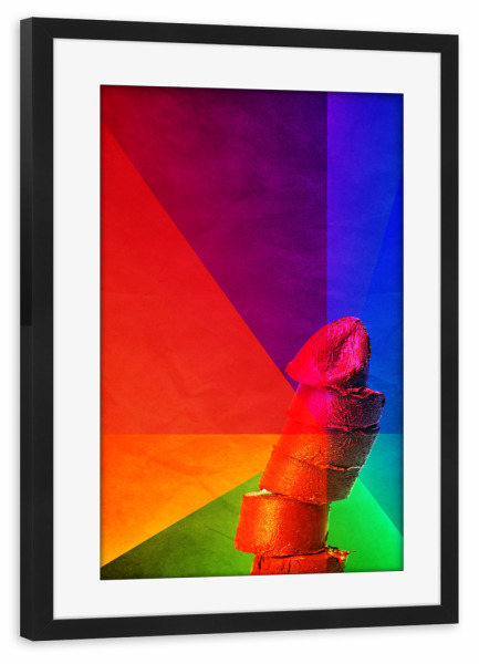 Poster mit Rahmen schwarz "Pride" artboxONE - Abstrakt,Geometrie - Schwul,Homosexuell,Penis,Hahn,Wurst,Wurst,Stolz