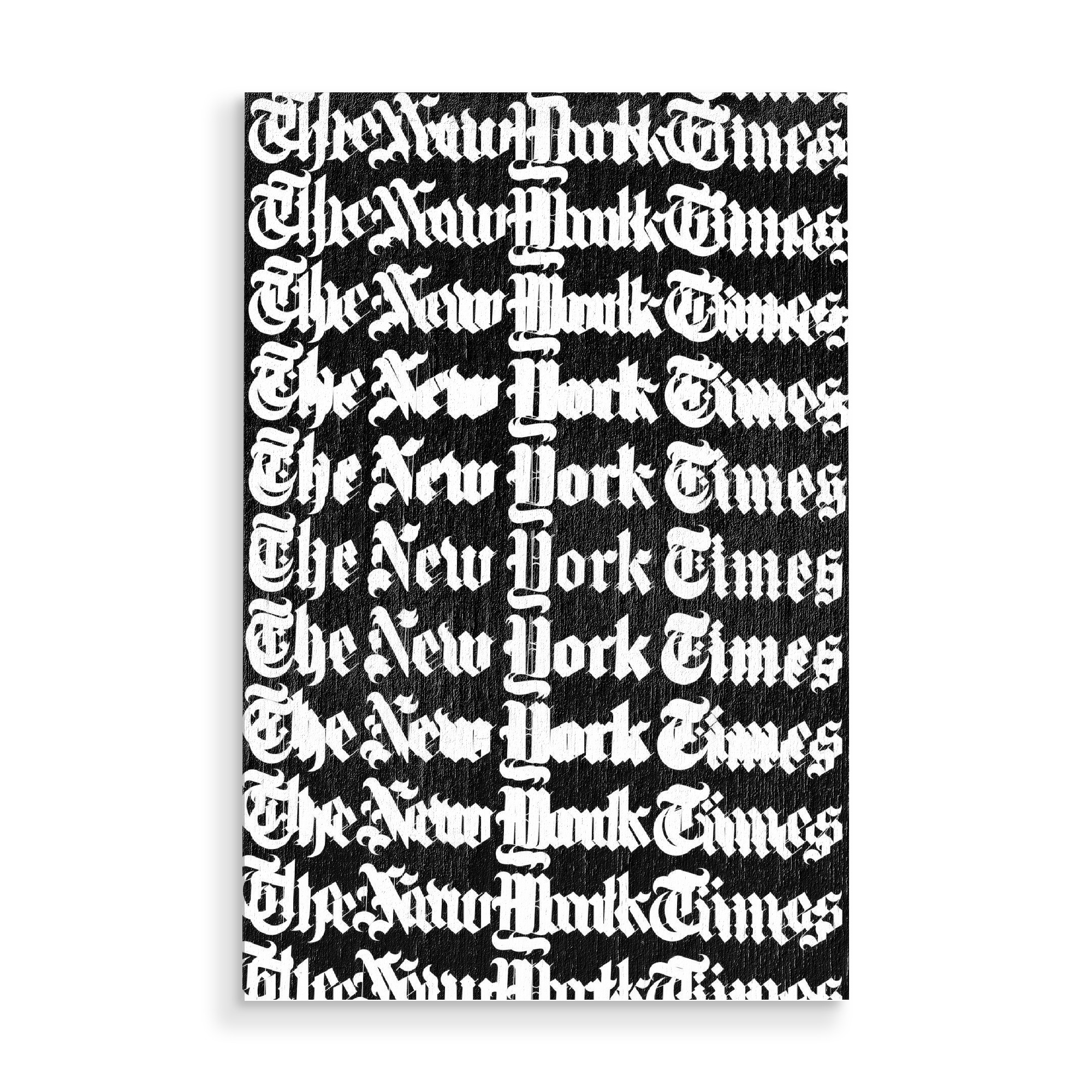 Holzbild "New York Blur Night" artboxONE - Typografie,Schwarzweiß - Zeitung,Newspaper,Nyc,New york city,New york,Letters,Buchstaben