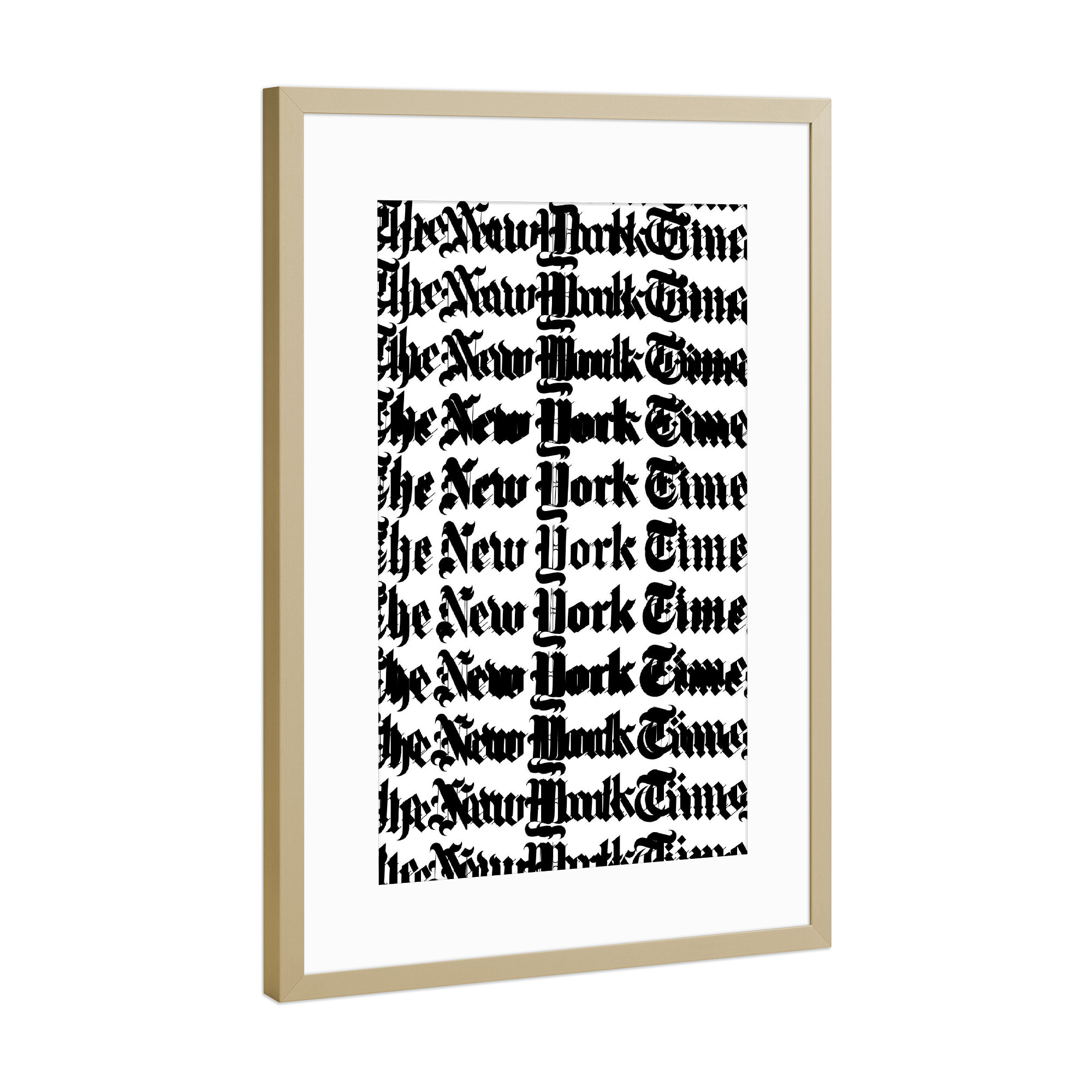 Poster mit Rahmen Gold "New York Blur Day" artboxONE - Typografie,Schwarzweiß - Zeitung,Newspaper,Nyc,New york city,New york,Letters,Buchstaben