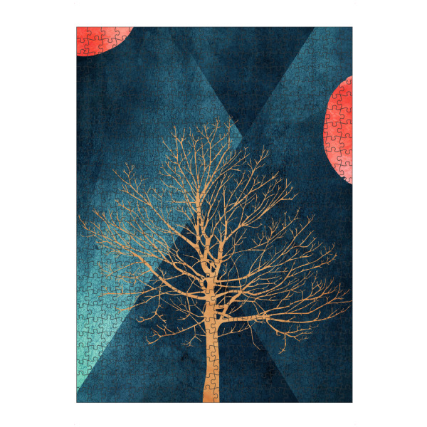 Puzzle Ravensburger "Moon Sisters" artboxONE - Abstrakt,Geometrie,Geometrie - Kreise,Mond,Sonne,Baum,Baum,Kreise - Bild Kreise