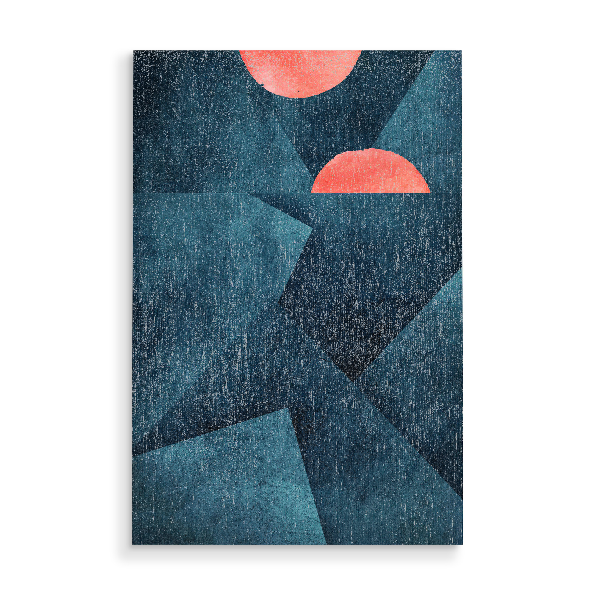 Holzbild "Moon and Sun" artboxONE - Abstrakt,Geometrie,Geometrie - Kreise,Circles,Struktur,Wand,Schatten,Shadow,Wall