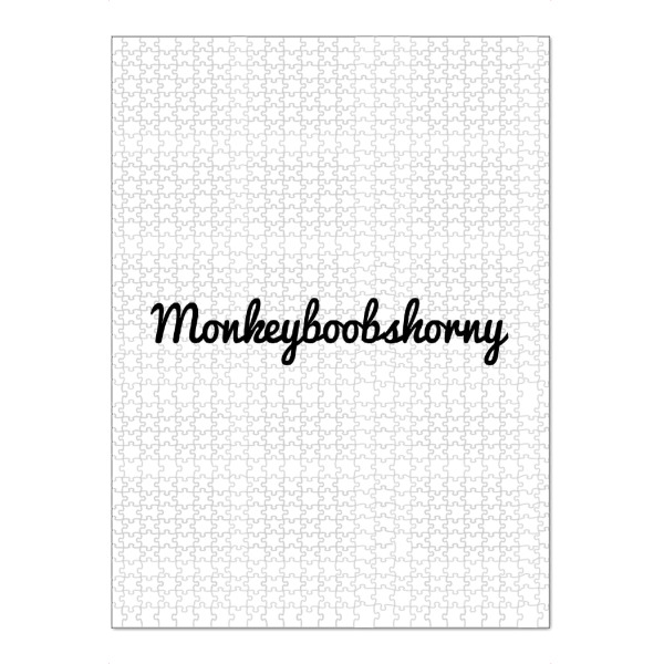 Puzzle Ravensburger "Monkeyboobshorny" artboxONE - Typografie,Schwarzweiß - Lustig,Lustig,Spruch,Denglisch,Denglish,Affen,Titten,Geil,Affe,Boob,Geil
